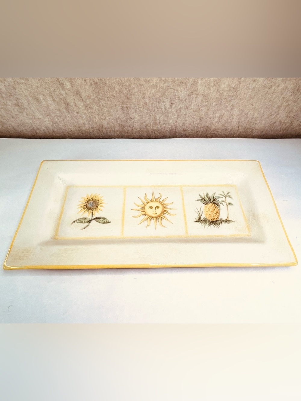 Williams-Sonoma Verano Tile Large Rectangular Ceramic Tray Dish Made in Italy